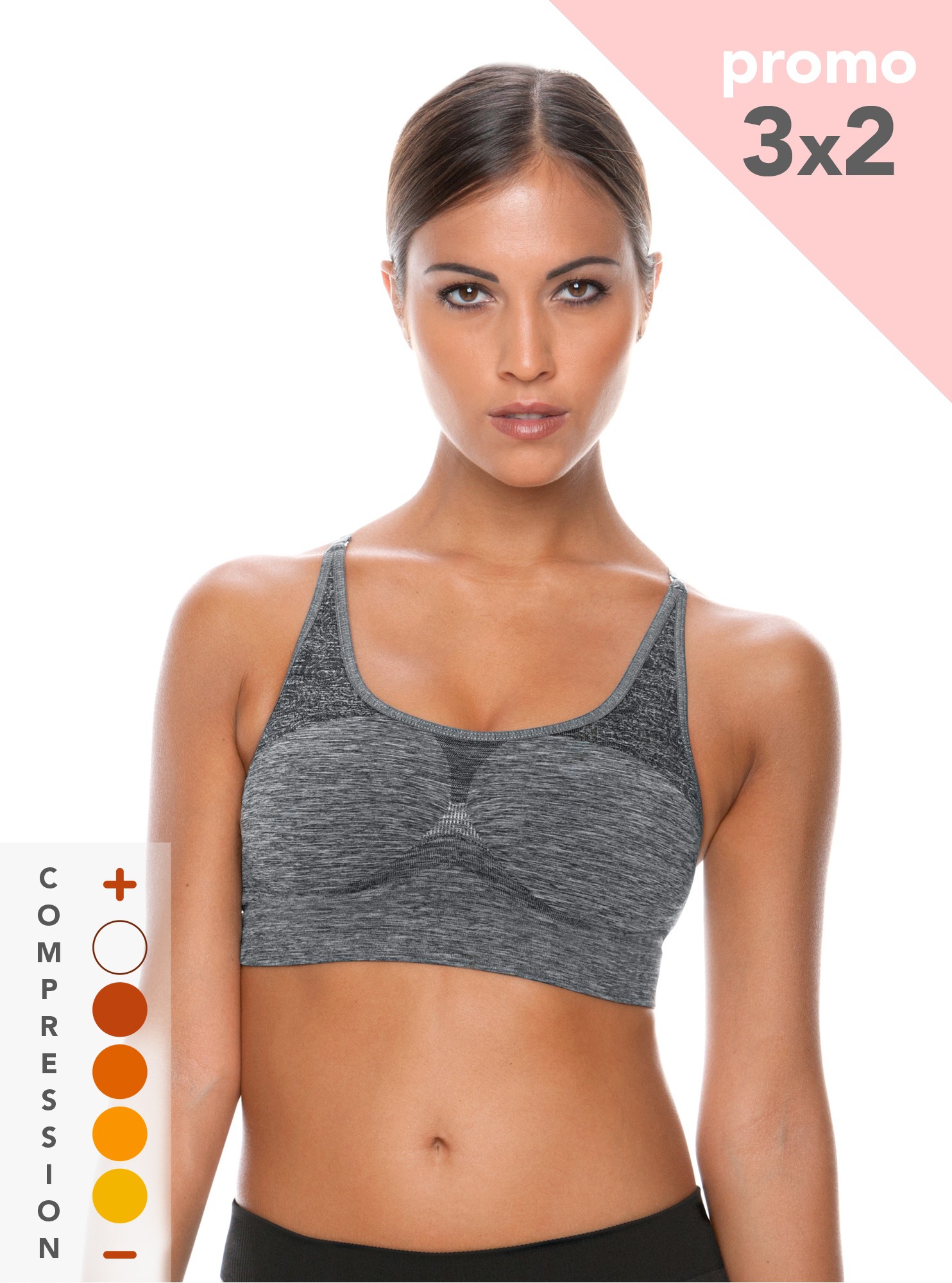 Reggiseno Sportivo Melange Compressione Media