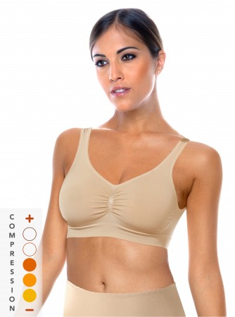 Bra with hook and eye.